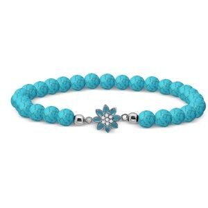 Giani Bernini Howlite Chrysocolla & Enamel Flower Bead Stretch Bracelet